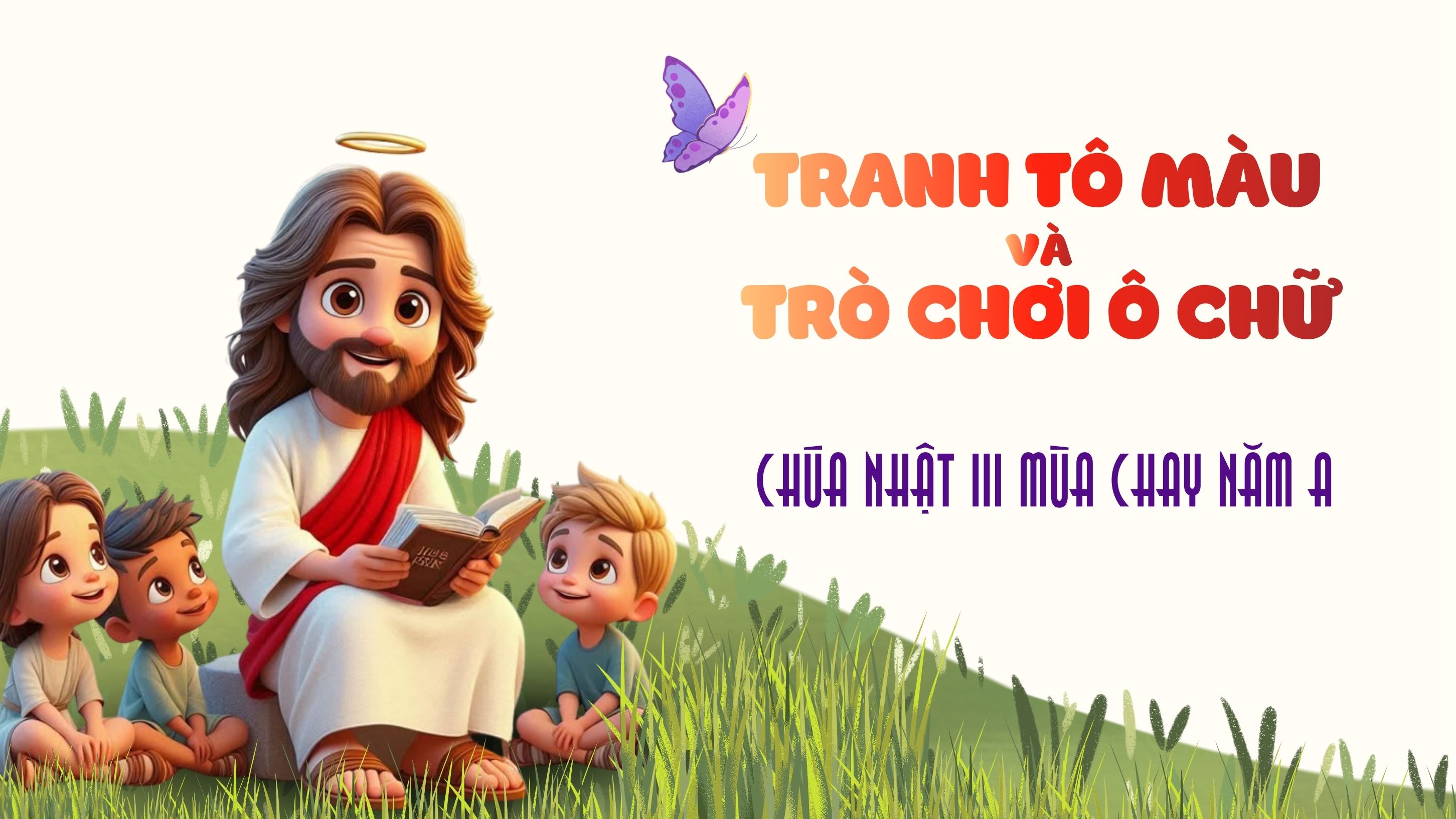 Tranh tô màu và Trò chơi ô chữ dành cho Thiếu nhi_Chúa nhật III Mùa Chay Năm A